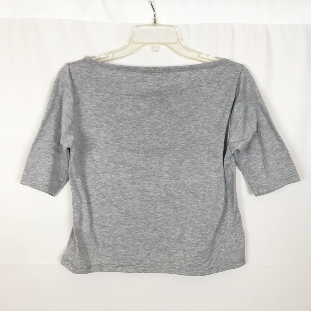 🌺ZARA Basic Graphic Crop T-shirt-Gray - Picture 2 of 5